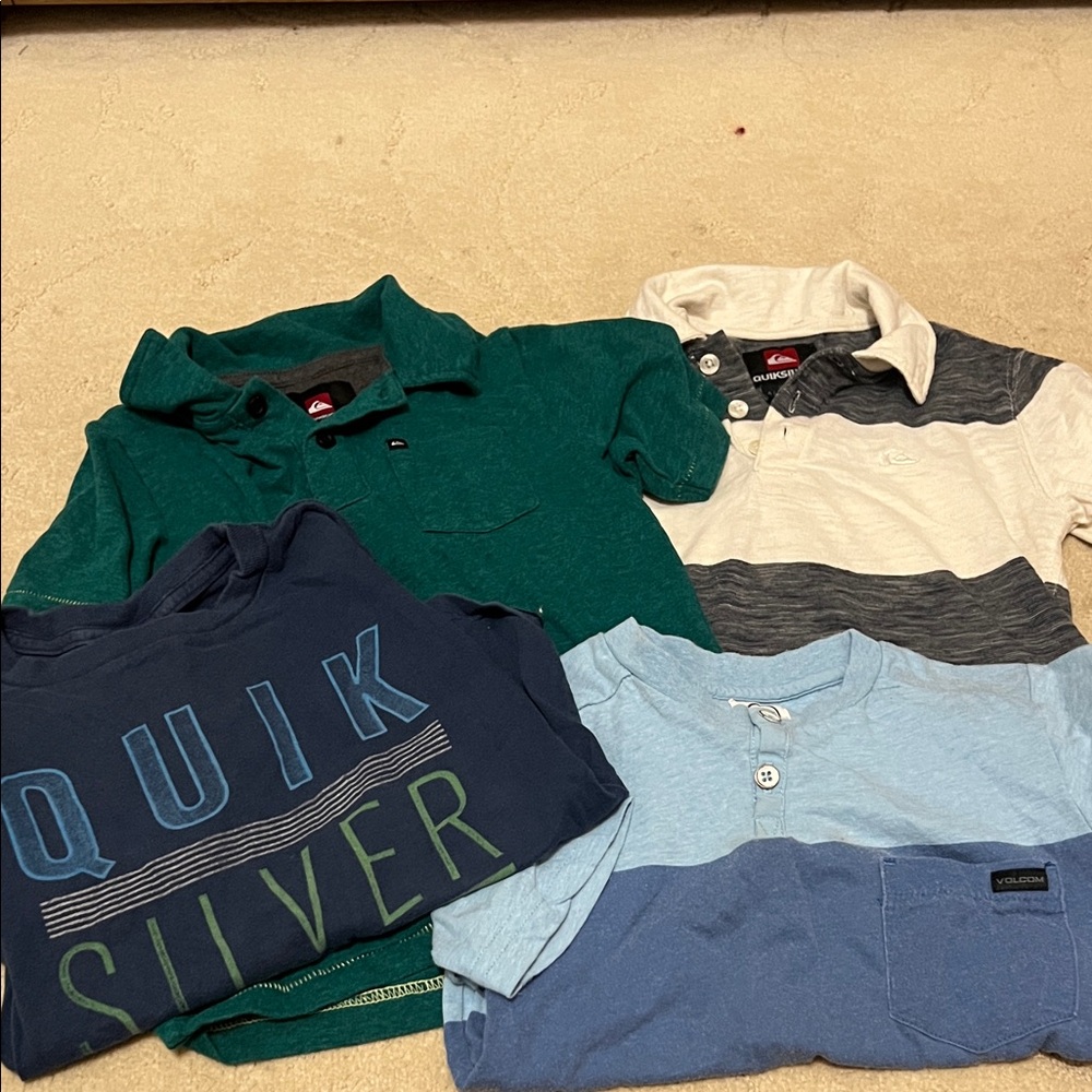 Quiksilver Kids' Polo and Tee Set - Green, Blue, Cream